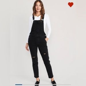 Black straight overalls OldNavy